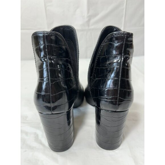 Steve Madden Rookie Black Leather Crocodile Embossed Bootie Size 7.5 M - Picture 3 of 12